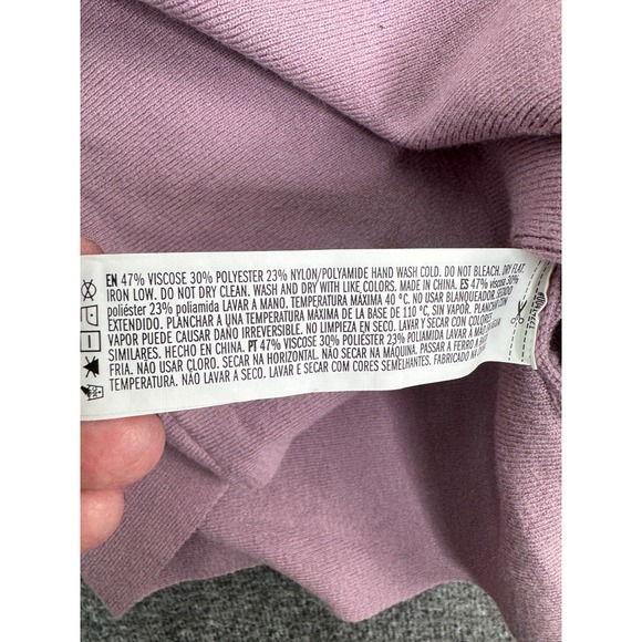 Forever 21 V Neck Long Sleeve Textured Knit Tunic Sweater Dress Lilac Size S - Picture 4 of 7